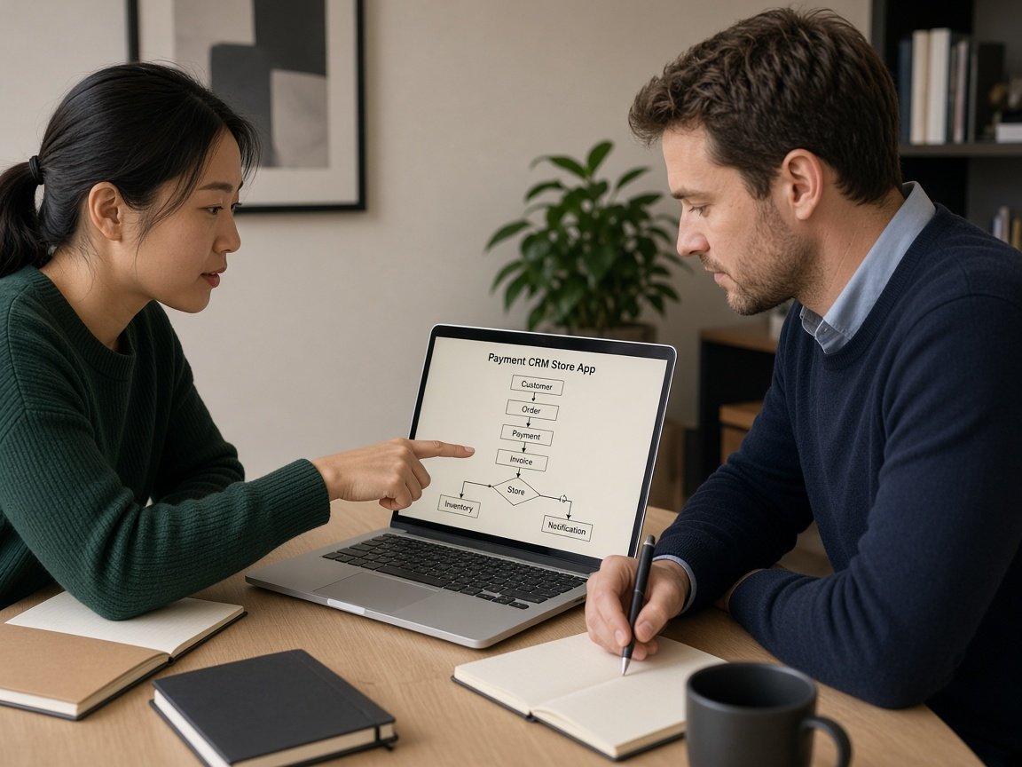 Developers connecting a web application with APIs and third-party business systems